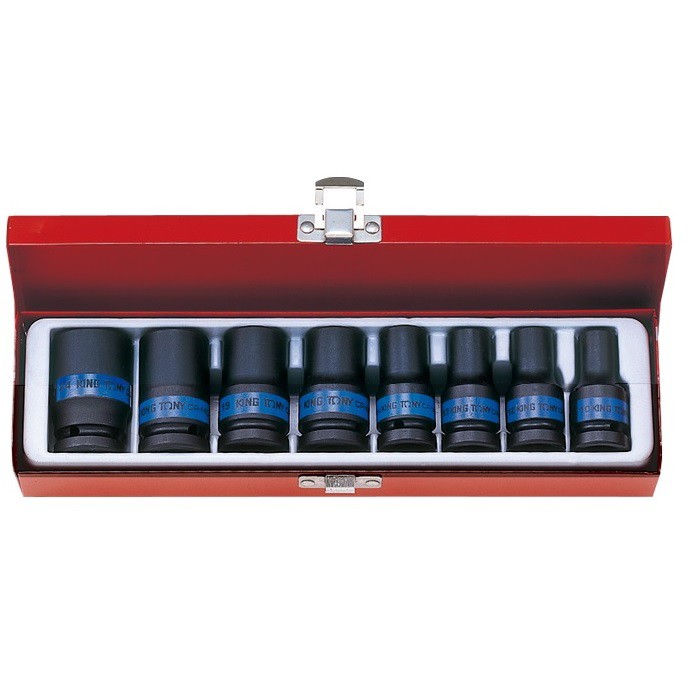 Bộ tuýp 1/2″ 8pcs (10-24mm) Đen, 4413MP, Kingtony