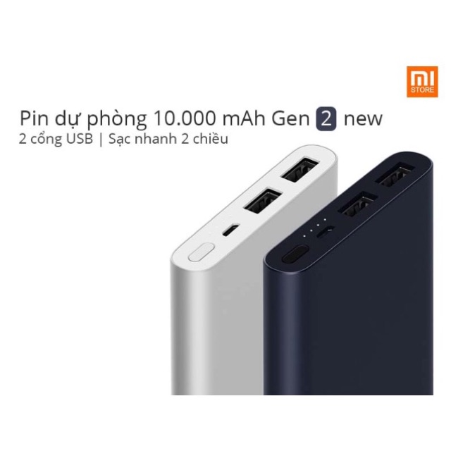 Sạc dự phòng Xiaomi gen 2 chính hãng full box