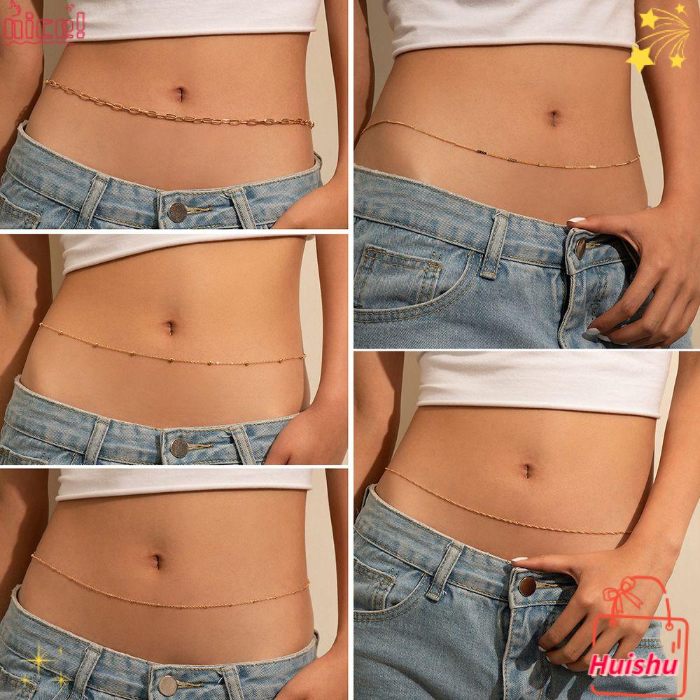 ✣HS✣ Sexy Belly Chain Beach Accessories Decor Belt Hollow Waist Chain Party Dress Jeans Bikini Simple Body Jewelry