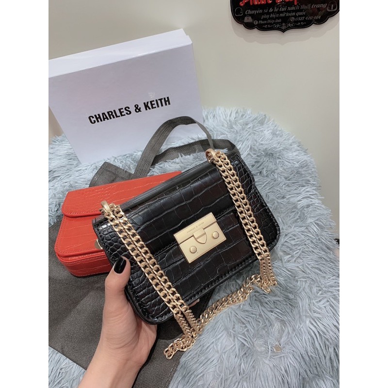 Túi xách nữ vân da rắn size 18 sang chảnh