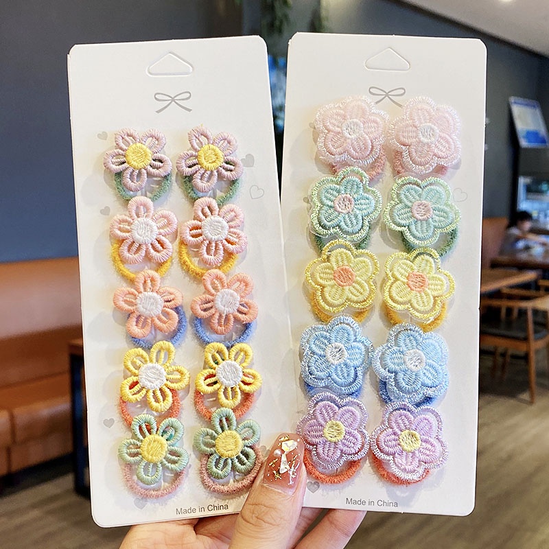 Set 10 dây buộc tóc KIDSBOWS co giãn dễ thương cho bé gái
