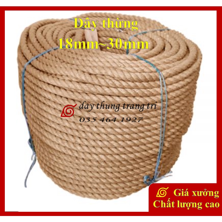 Dây thừng 18mm, 20mm, 25mm, 30mm, dây thừng trang trí, dây đay, làm xích đu, decor, đan lưới, kéo co, handmade