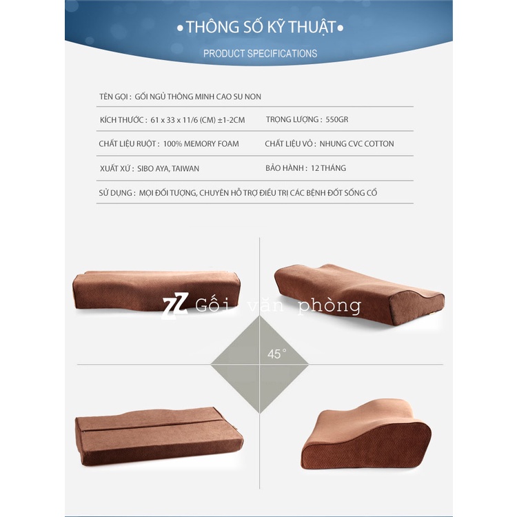 BẢO HÀNH 3 NĂM- Gối Ngủ Cho Người Lớn Chống Đau Mỏi Cổ Vai Gáy,Chống Ngáy ZuriPillow GDH04