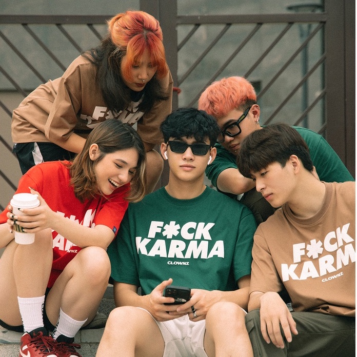 Áo phông nam nữ tay lỡ, tee thun unisex cổ tròn local brand ClownZ Big Karma form rộng nhiều màu