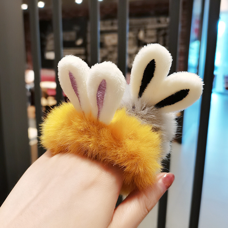 Dây buộc tóc nhồi bông họa tiết tai thỏ đáng yêu D20101101