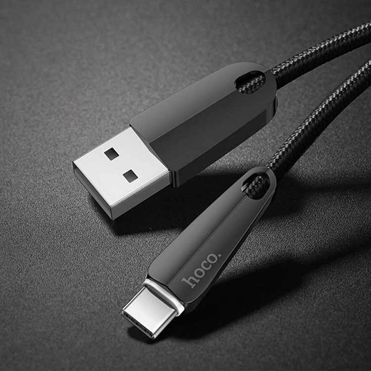 Cáp sạc nhanh ⚡FREESHIP50K⚡ Hoco U35 Type-C ngắt điện thông minh cho Samsung, Huawei,.. dài 1m2 - chính hãng