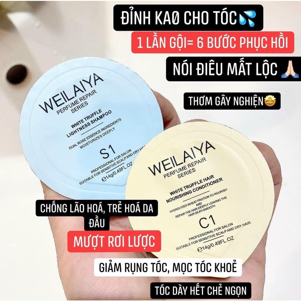 Set dầu gội dầu xả phục hồi đa tầng nấm Truffle Weilaiya