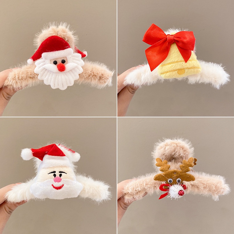 Kẹp Tóc Hình Ông Già Noel Hoạt Hình Dễ Thương Phong Cách Giáng Sinh 2022