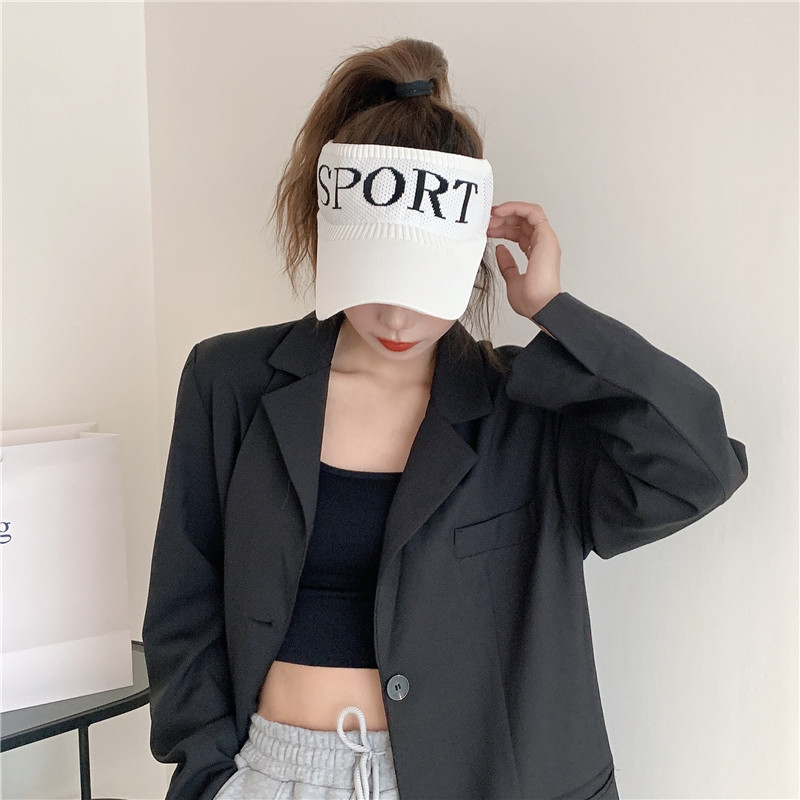 Mũ Lưỡi Trai Dệt Kim Hở Chóp In Chữ Phong Cách Hàn Quốc 19113