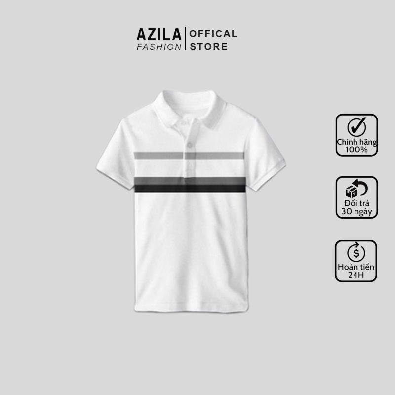 Áo Polo Nam Azila Kẻ Ngang Vải Cotton Phong Cách Công Sở - AC110