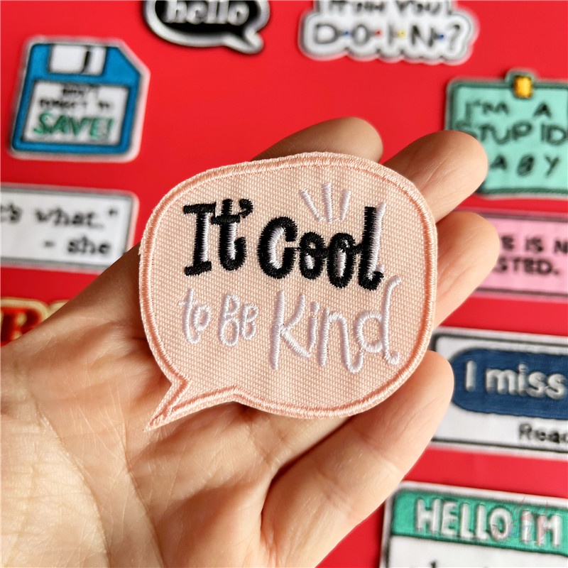 ♚ Miếng Dán Ủi Lên Quần Áo In Chữ Tiếng Anh Cá Tính ♚ 1 Sticker Ủi Thêu Hình Huy Hiệu