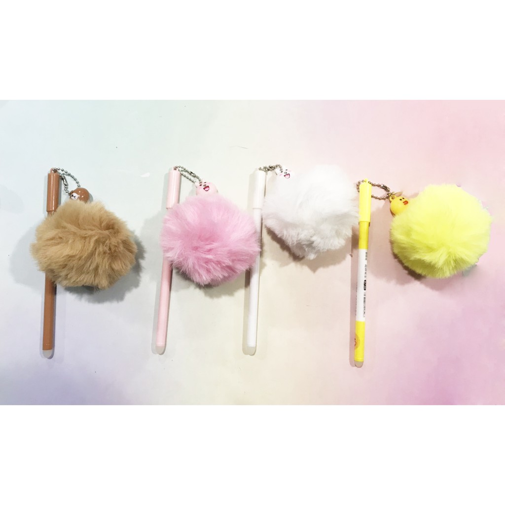 Bút quả bông gấu brown thỏ cony vịt sally BQB11 bút quả bông cute bút quả bông dễ thương