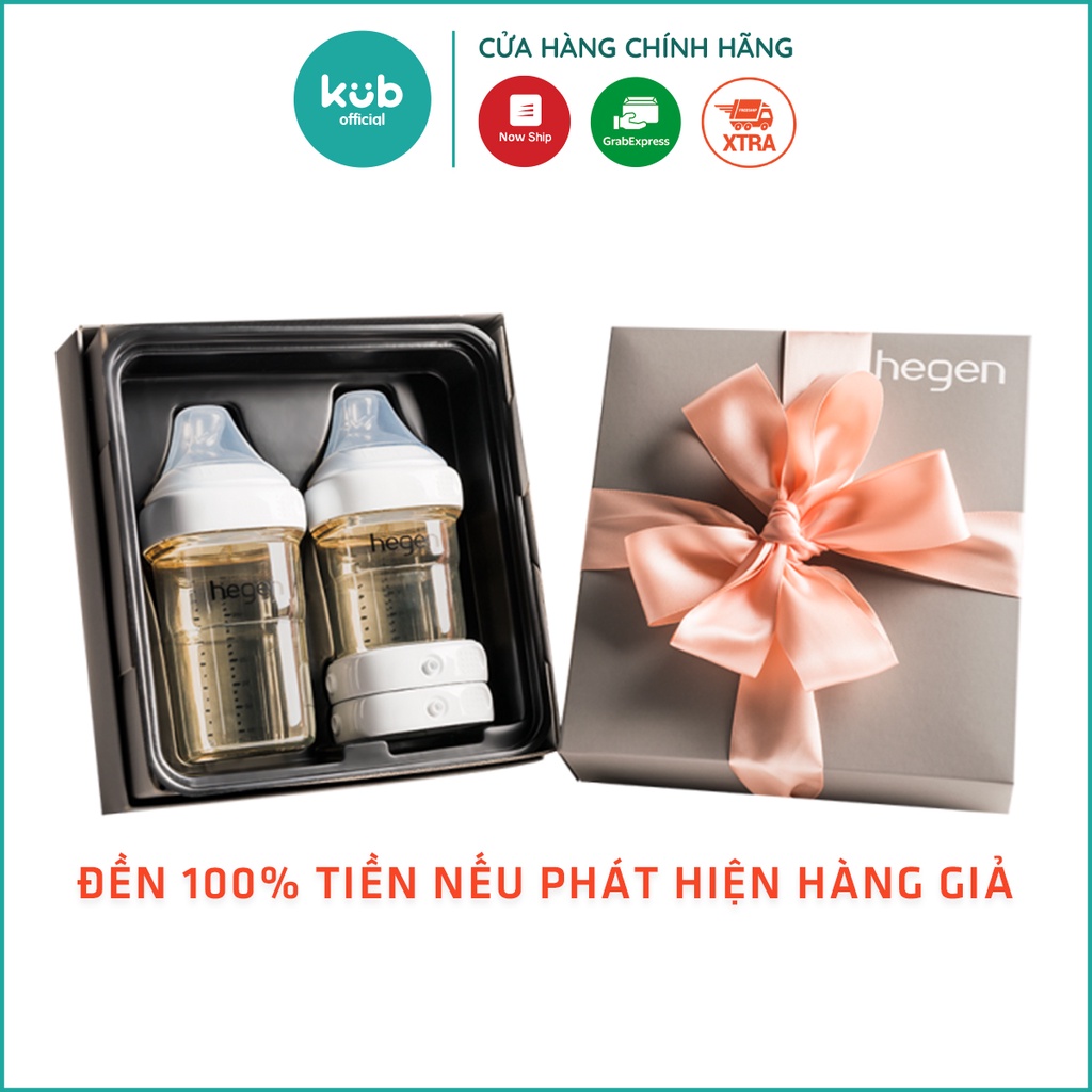 Bộ quà tặng Hegen Basic Stater Kit - Bộ bao gồm 1 Bình 150ml, 1 Bình 250ml và 2 nắp đậy - KUB OFFICIAL