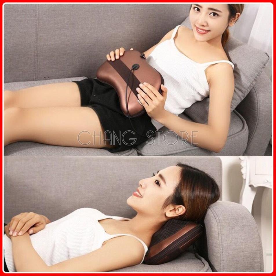 Gối Massage Vai Gáy 8 Bi Hồng Ngoại Công Nghệ Nhật Bản Cao Cấp