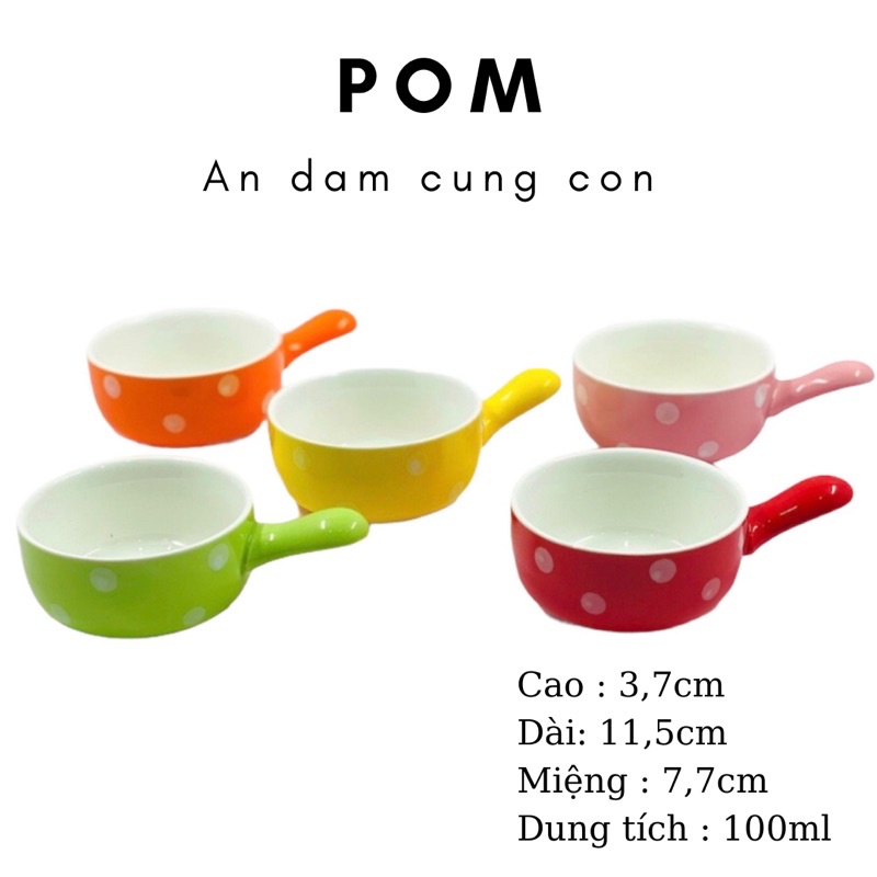 [HOT] Bát ăn dặm chấm bi có tay cầm 100ml