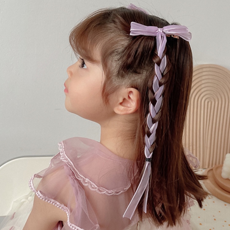 Set 5 Dây Cột Tóc Đính Nơ Ruy Băng Dễ Thương Dành Cho Bé Gái