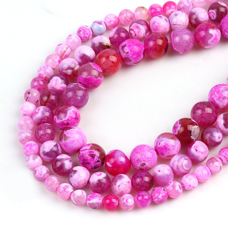 Chuỗi Hạt Đá Mã Não Tự Nhiên 6 / 8 / 10mm Tự Làm Trang Sức