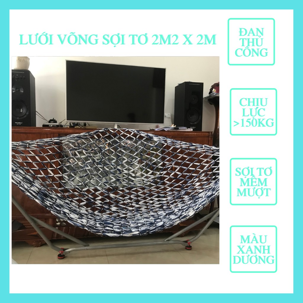 Lưới Võng Sợi Tơ Cao Cấp Loại Có Màu - Tặng 2M Dây Dù