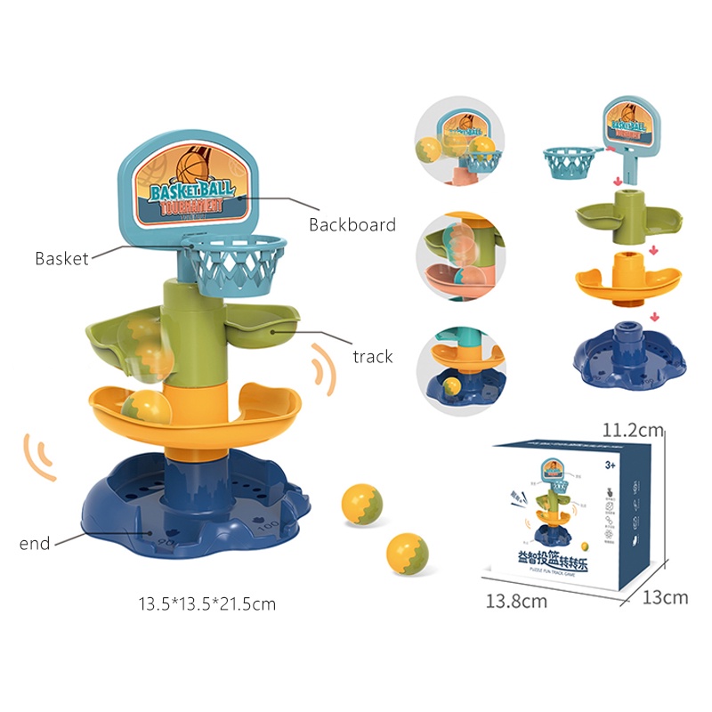 ZHAN QI TOYS Bộ đồ chơi lắp ráp đường ray trượt bóng lăn giáo dục sớm vui nhộn cho trẻ em