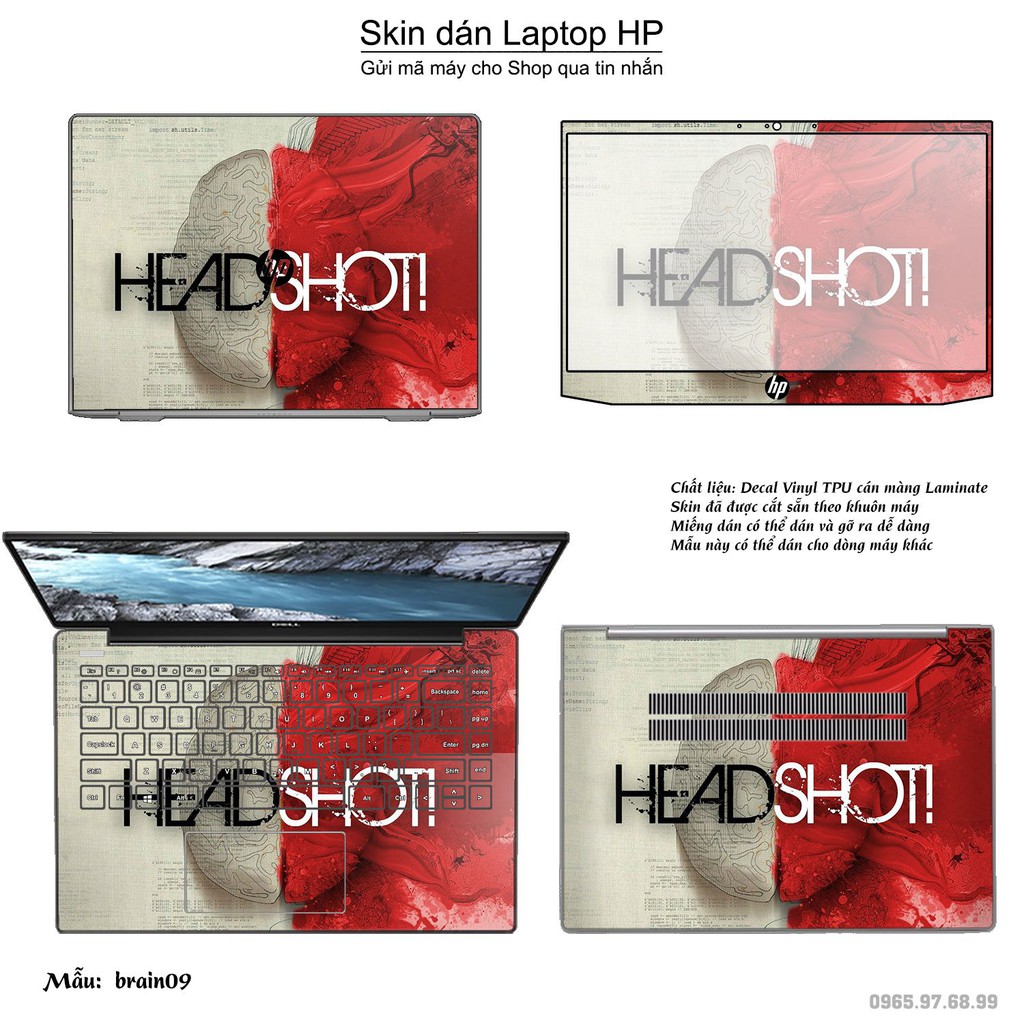 Skin dán Laptop HP in hình Left Brain Right Brain (inbox mã máy cho Shop)