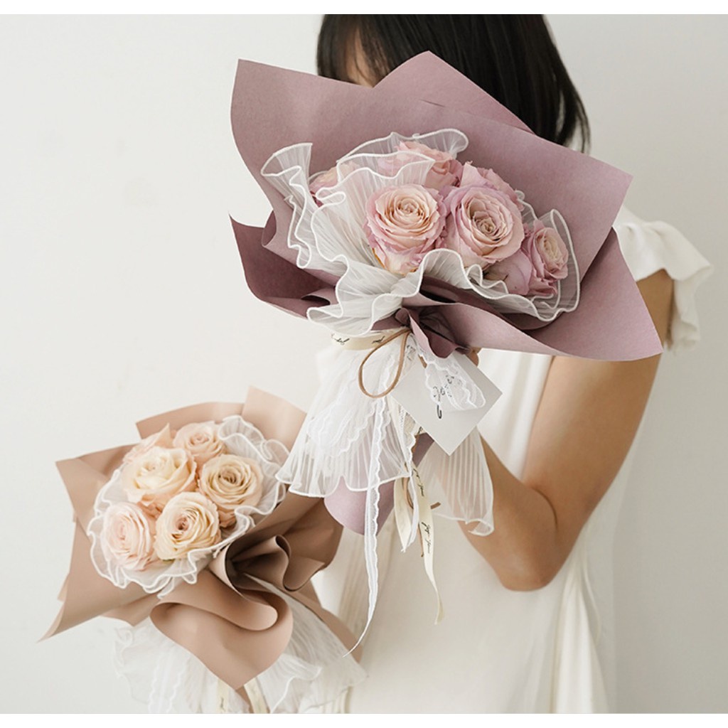 Cuộn Vải Lưới Dùng Gói Hoa Phong Cách Hàn Quốc Độc Đáo Tiện Dụng