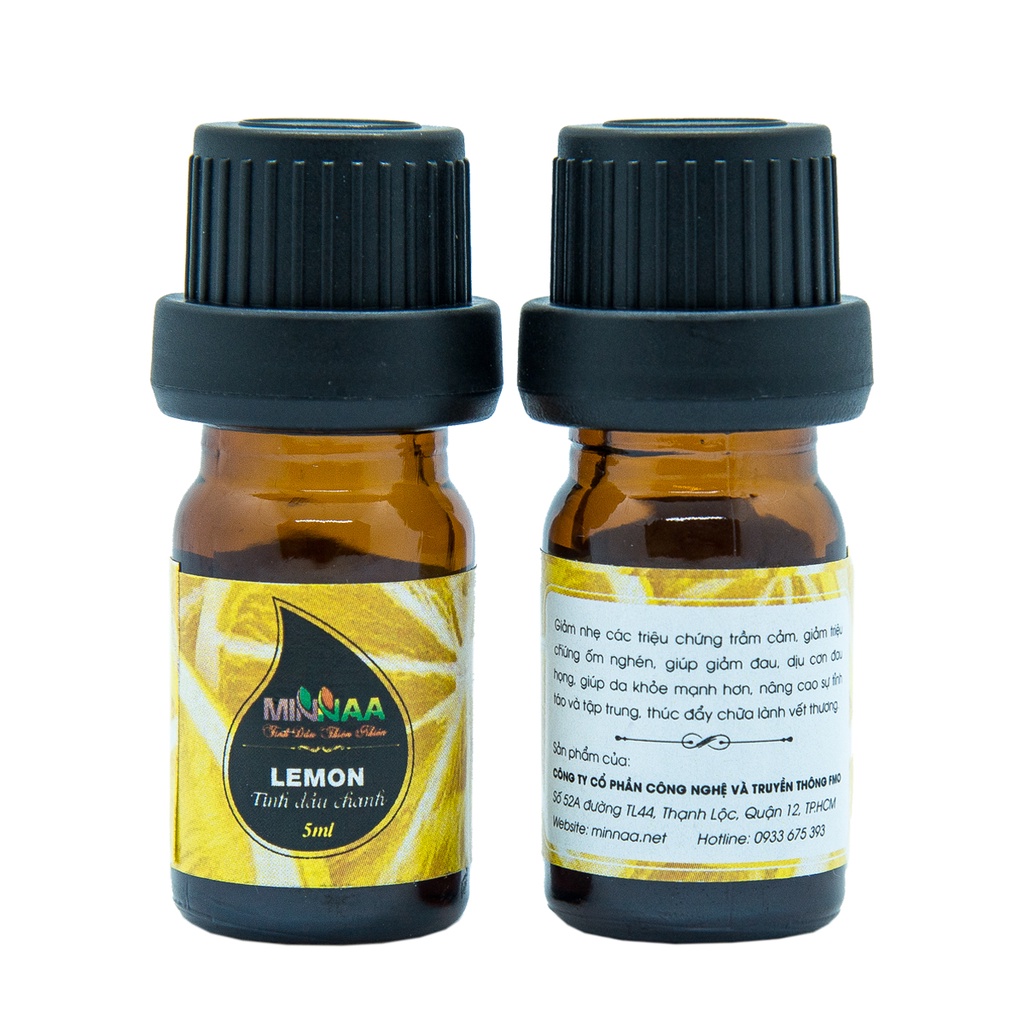 Tinh dầu thiên nhiên Chanh Minnaa 5ml, Khử mùi với hương chanh thơm mát