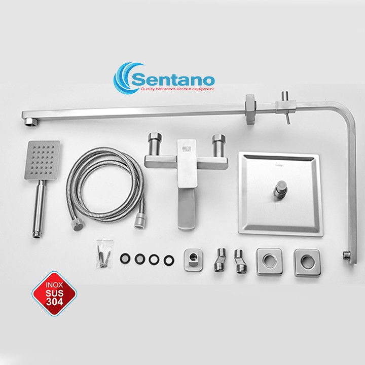 Sen Cây Tắm Nóng Lạnh SENTANO STN-101 kiểu vuông INOX 304