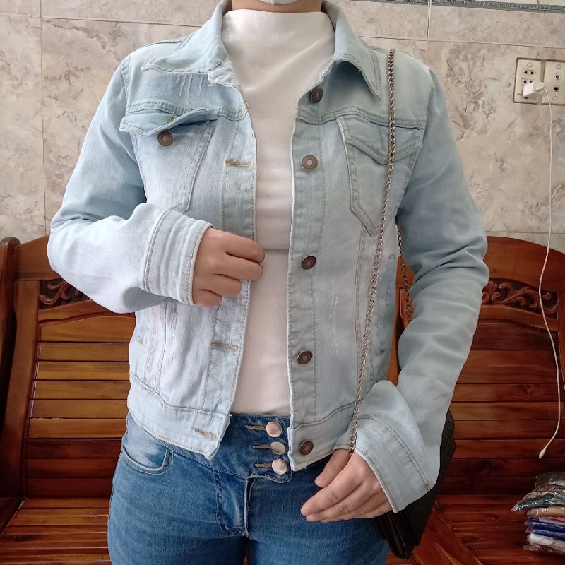 Áo khoác bò nữ size đại có 3 màu chất jeans cao cấp co giãn