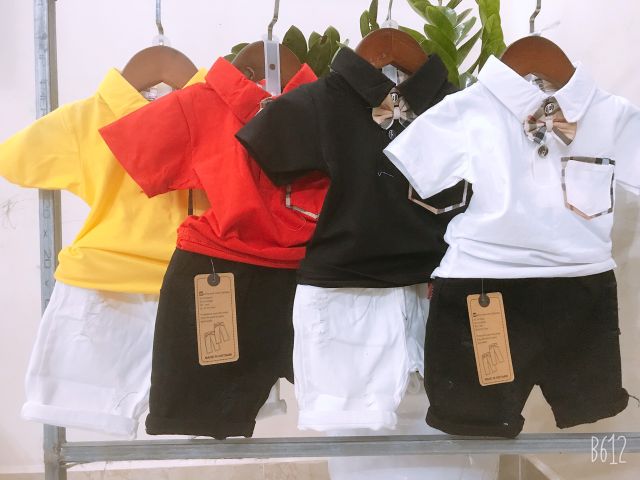 Bộ công tử quần kaki cho bé ảnh chụp thật