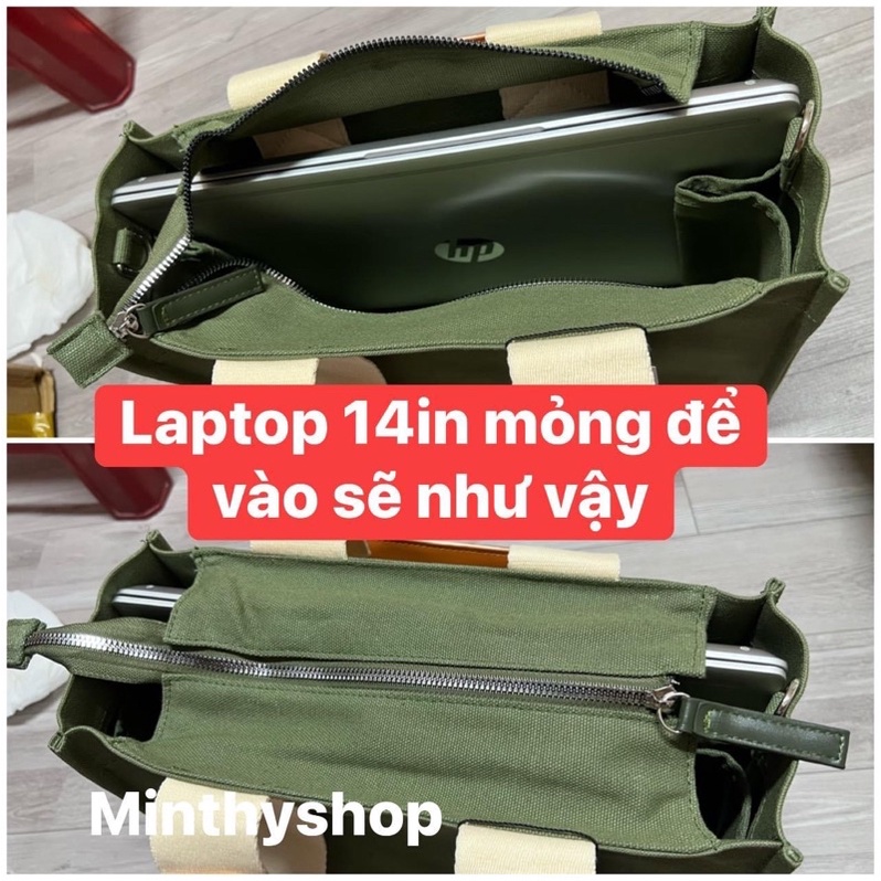 Túi tote vải canvas cỡ lớn túi xách xếp gọn đi chơi du lịch dã ngoại đựng vừa A4 laptop 14inch