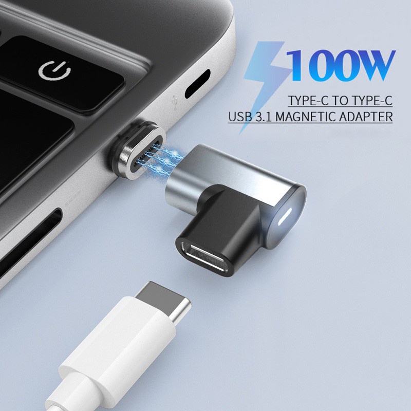 【Ready】 100W USB Type C Magnetic Adapter Magnet USB C Female To Type-c Male Converter For IPad MacBook Pro Huawei Xiaomi Connector imercado