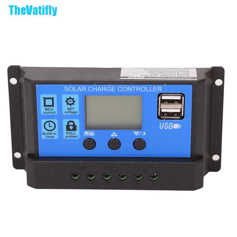 Thiết Bị Sạc Pin Năng Lượng Mặt Trời 12v / 24v 30a Pwm Lcd