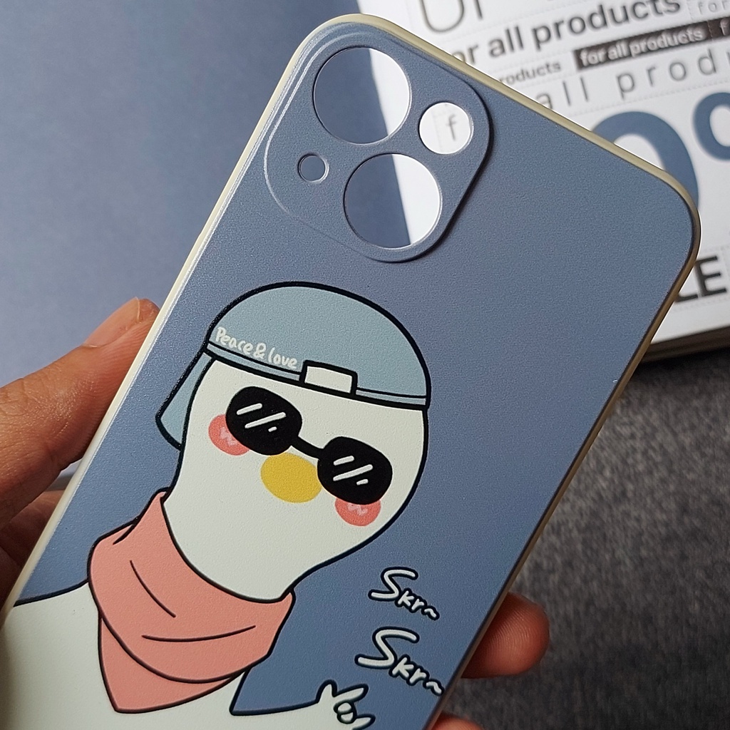 Ốp lưng Iphone viền vuông vịt hiphop xanh dương 7plus/8/8plus/x/xr/xs/11/12/13/pro/max/plus/promax - Tomax Case
