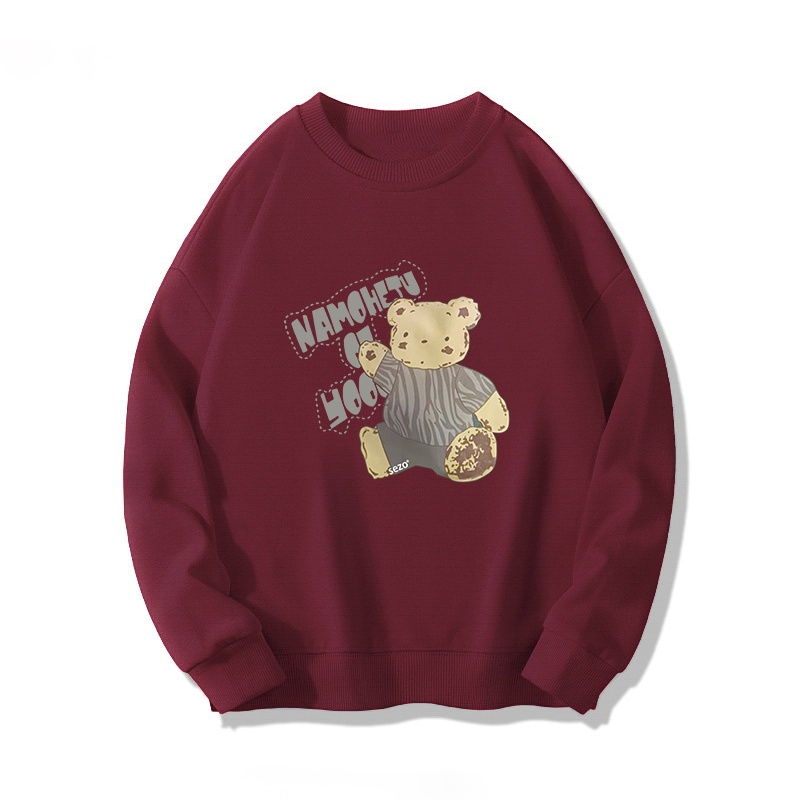 Áo sweater Xiaozhainv tay dài cổ tròn in họa tiết phong cách retro Mỹ với 3 màu tùy chọn thời trang cho nữ