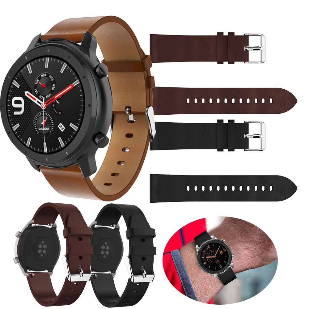 Dây Đeo Thay Thế Chất Liệu Da Thiết Kế Nhiều Lỗ Thời Trang Cho Xiaomi Huami Amazfit Gtr 47mm / Amazfit