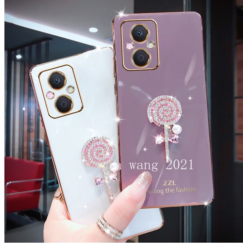 Ốp Điện Thoại Silicone Mềm Đính Đá/Ngọc Trai Nhân Tạo Nhiều Màu Sắc Cho OPPO Reno7 Z 5G 4G Reno7 Pro A76 A96 2022