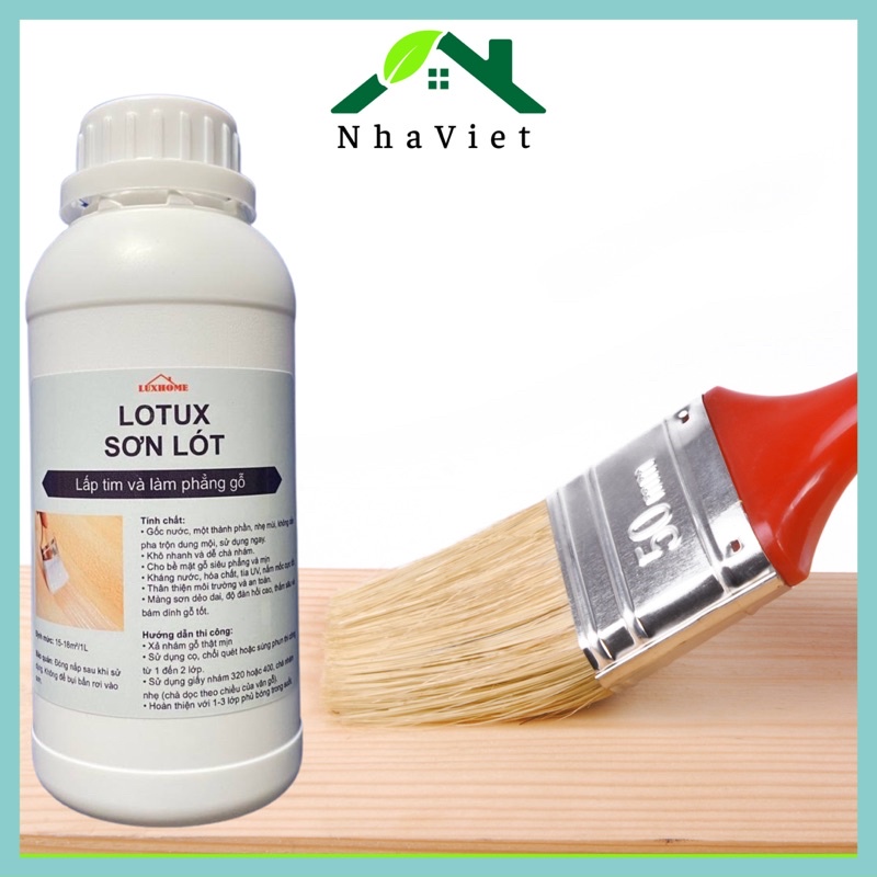 Sơn lót gỗ, che khuyết điểm, phủ đều màu Luxhome, tăng độ bám dính cho lớp sơn kế tiếp.