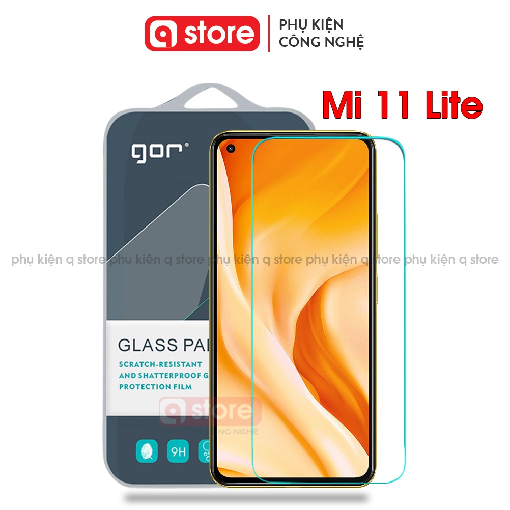 Cường lực Xiaomi Mi 11 Lite chính hãng Gor, Kính cường lực Gor cho Mi 11 Lite Trong suốt, Vuốt mượt