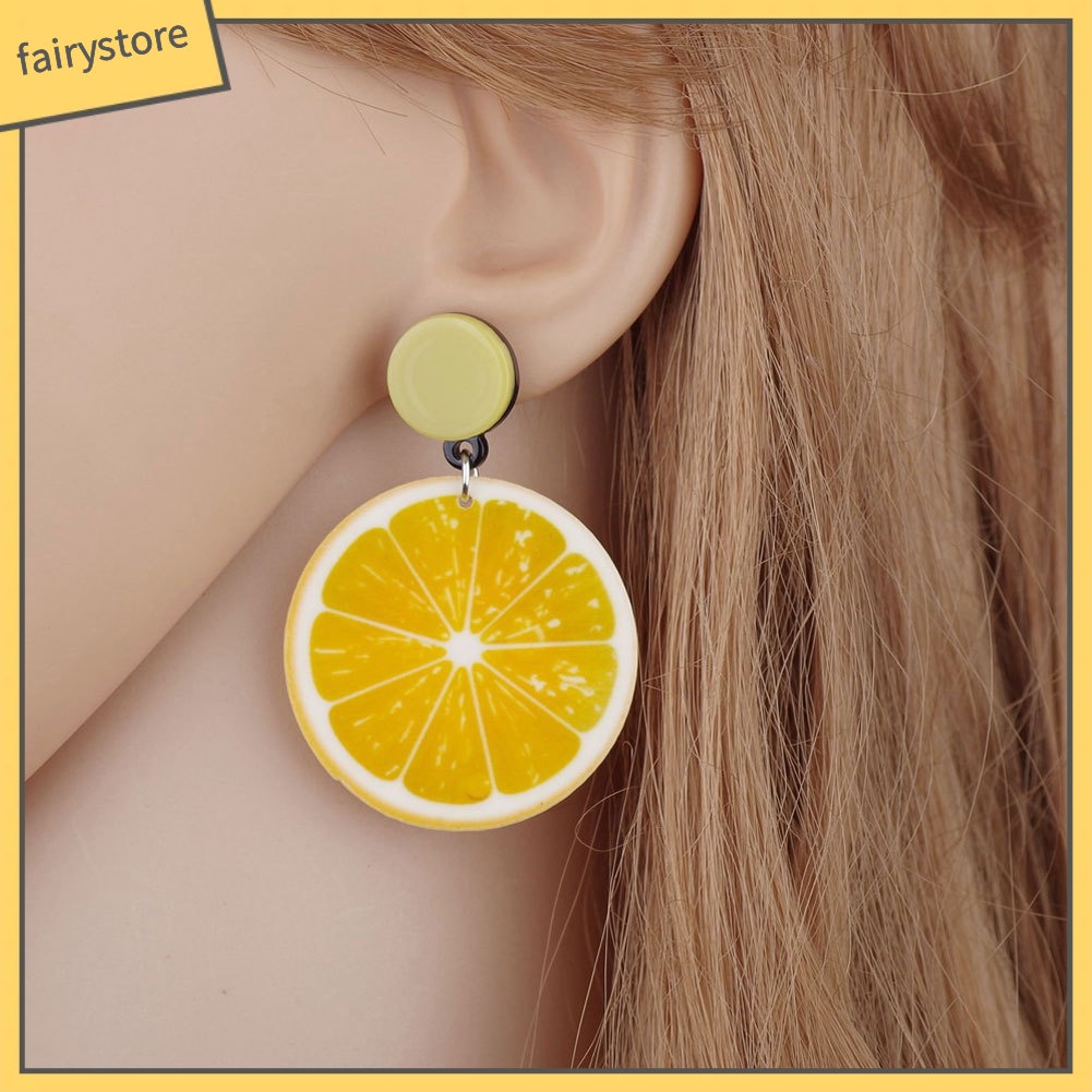 Hoa tai mặt tròn hình trái cây xinh xắn dành cho nữ