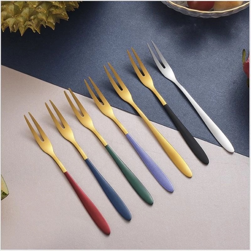 Nĩa Ăn Trái Cây Salad Bằng Thép Không Gỉ Sang Trọng