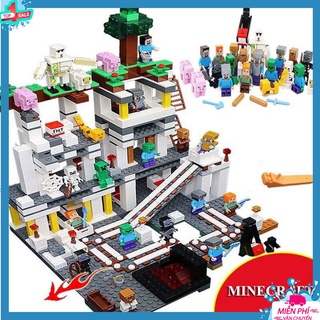 [FREESHIP❤️] Đồ Chơi Xếp Hình Minecraft - Đồ Chơi Lăp Ghép Mô Hình Thành Phố Pháo Đài 550 Mảnh Ghép