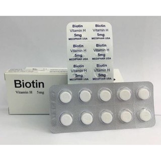 viên uống chống rụng tóc ,da tiết bã nhờn Biotin 5mg