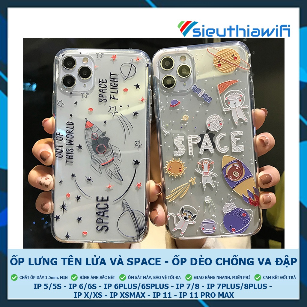 Ốp lưng iphone space trong 6/6plus/6s/6splus/7/7plus/8/8plus/x/xr/xs/11/12/pro/max/plus/promax - Awifi Case C5-5