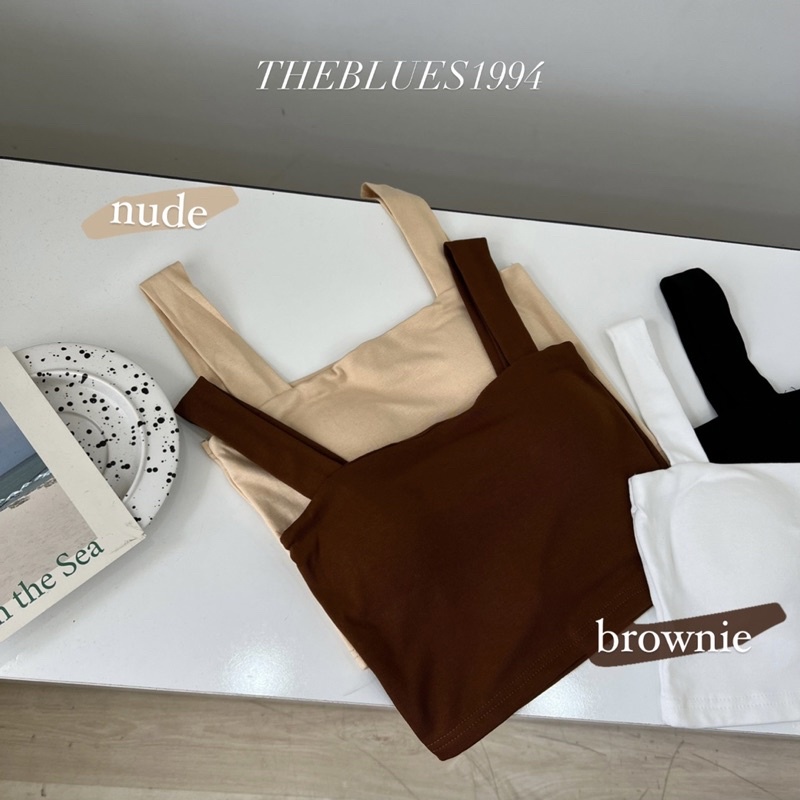 Áo Hai Dây Bản To Mút Ngực Dáng Croptop