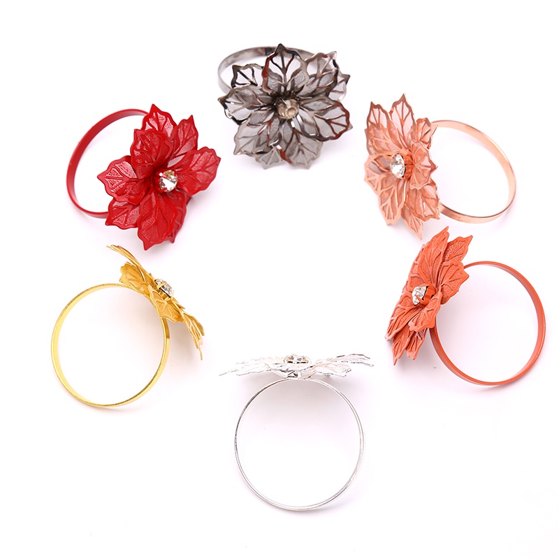 [takejoyfree 0527] 6Pcs Napkin Ring Flower Wedding Dinner Party Birthday Gathering Table Decor