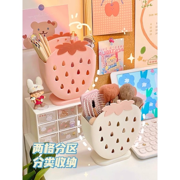 Ống Đũa Hình Dâu Tây, Ống Đựng Đũa Muỗng Dĩa Thìa Nhà Bếp Cam Homeware