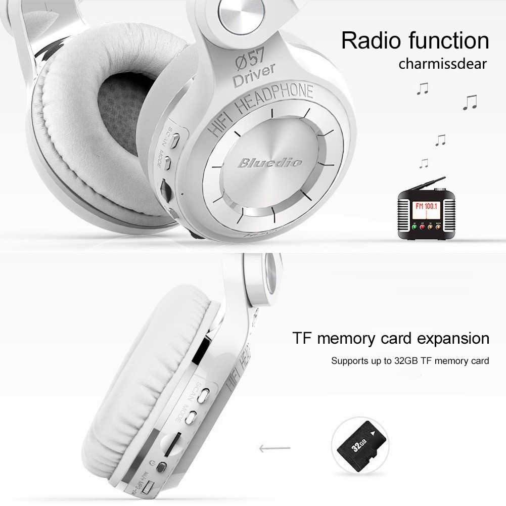 Tai Nghe Chụp Tai Cmi_Bluedio T2 + Kết Nối Bluetooth 5.0 Âm Thanh Sống Động