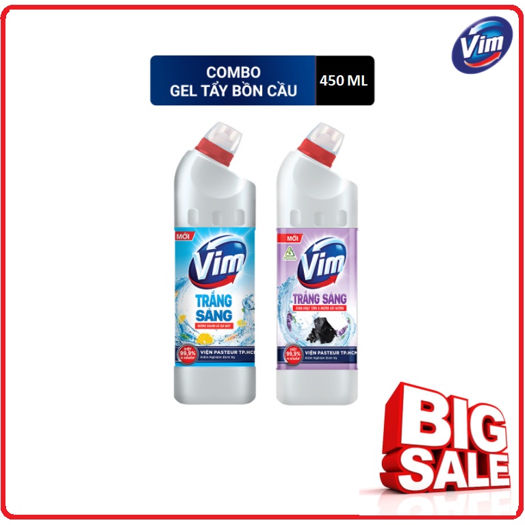 Gel Tẩy Bồn Cầu VIM Trắng Sáng Chai 450ml ( Hàng Khuyến Mãi )