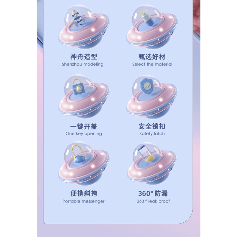 Bình Nước Nhựa Chống Sốc Hình Tên Lửa Kèm Ống Hút Tiện Lợi Cho Trẻ Em