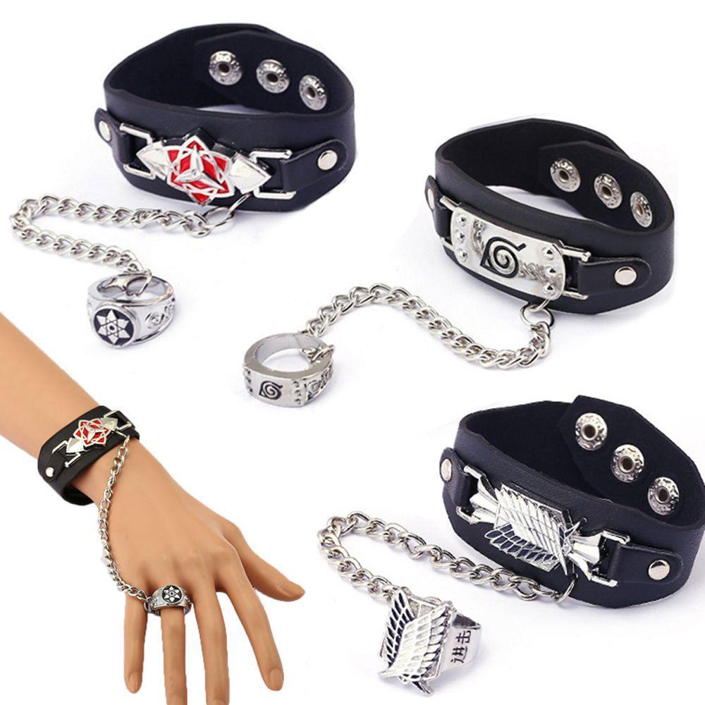 Vòng Tay Da PU Hóa Trang Nhân Vật Uzumaki Uchiha Anime NARUTO Phong Cách Punk Tùy Chỉnh Cho Nam Và Nữ